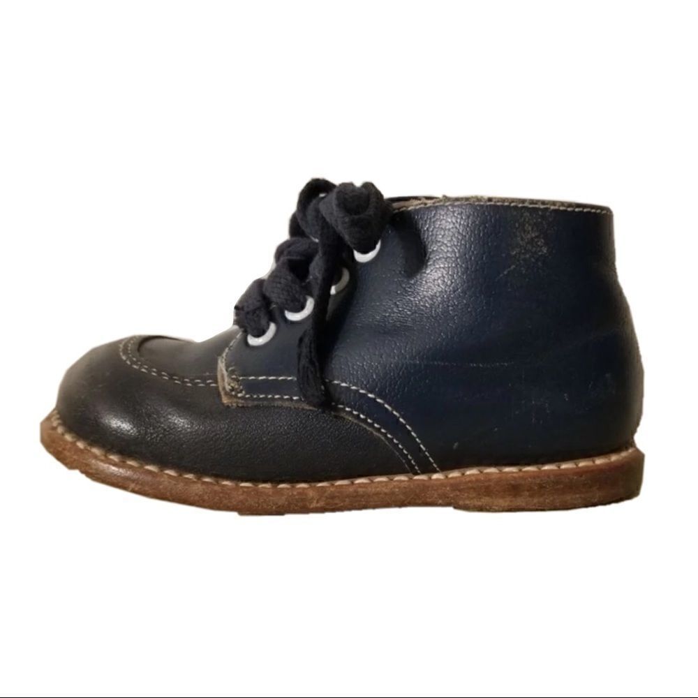 Navy blue vintage booties 